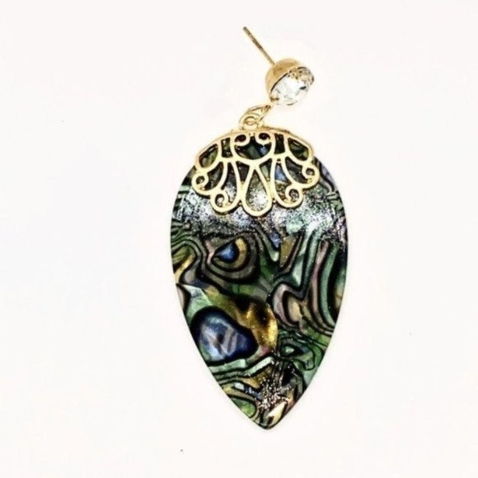Other NWT Abalone Colored Gold-Tone Pear Dangle Earrings Size ONE SIZE - 2 Thumbnail