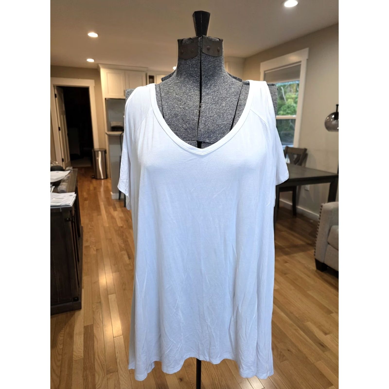 Vintage Womens 2XL Cold Shoulder White Tee Shirt T-Shirt Shirt Women White 2XL Size XXL / US 16-18 / IT 52-54 - 7 Thumbnail