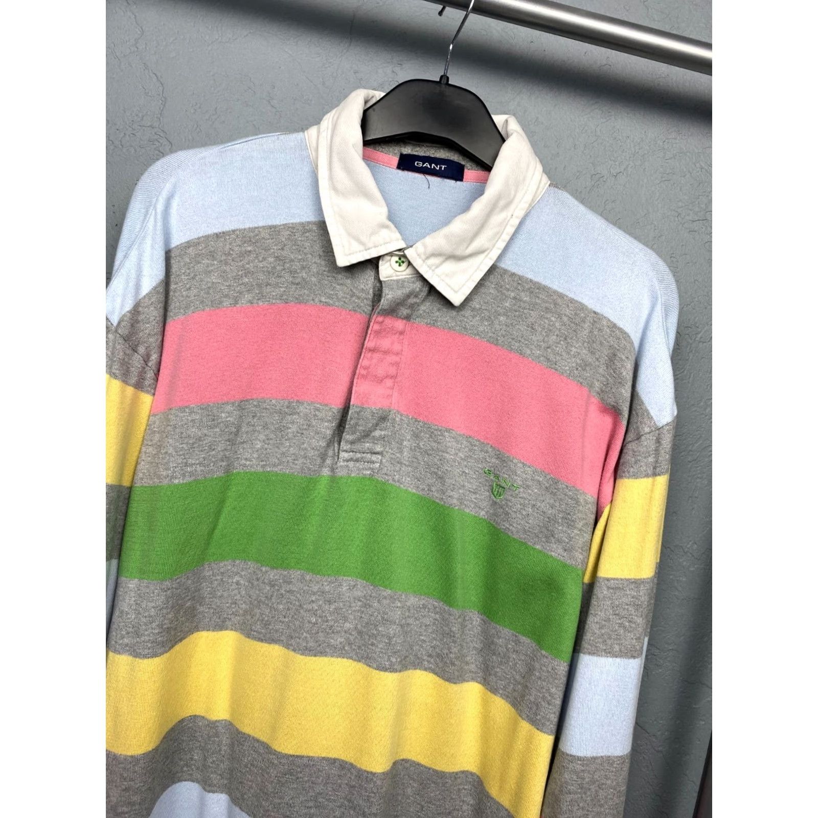 Gant Gant Polo Rugby Shirt Mens XXL Striped Long Sleeve Button Collared Multicolor Logo Shirt Size US XXL / EU 58 / 5 - 2 Thumbnail