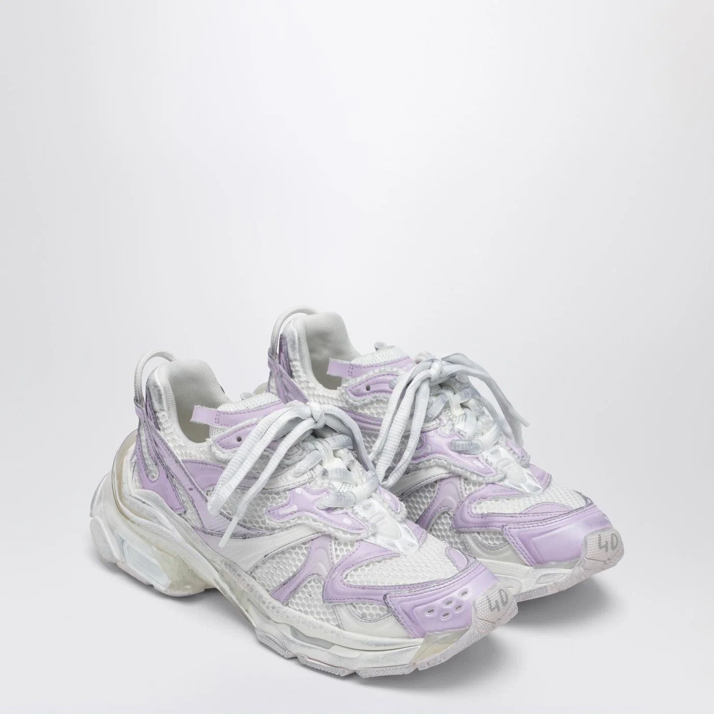 Balenciaga o1d2blof0426 Runner 2 Gradient Sneakers in Light Grey/Lilac Size US 8 / IT 38 - 2 Thumbnail