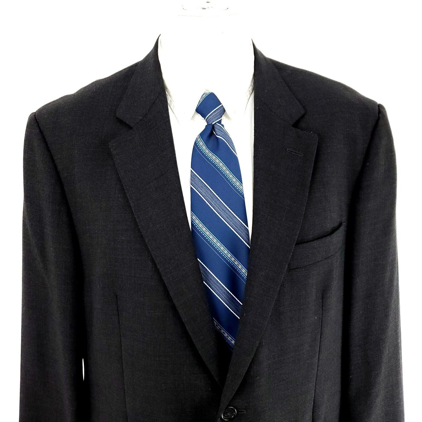 Pronto Uomo Pronto Uomo Lessona Natural Stretch Worsted Wool 2 Button Bl Size 42R - 1 Thumbnail