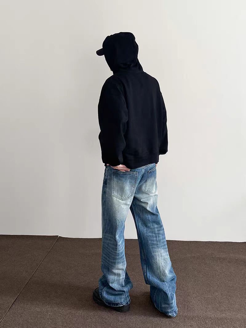 Jean Blue baggy wide-leg street-style jeans Size US 30 / EU 46 - 5 Thumbnail