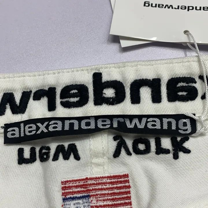 Alexander Wang Alexander Wang Women's Distressed Flag Denim Shorts - Size 29" - 4 Thumbnail