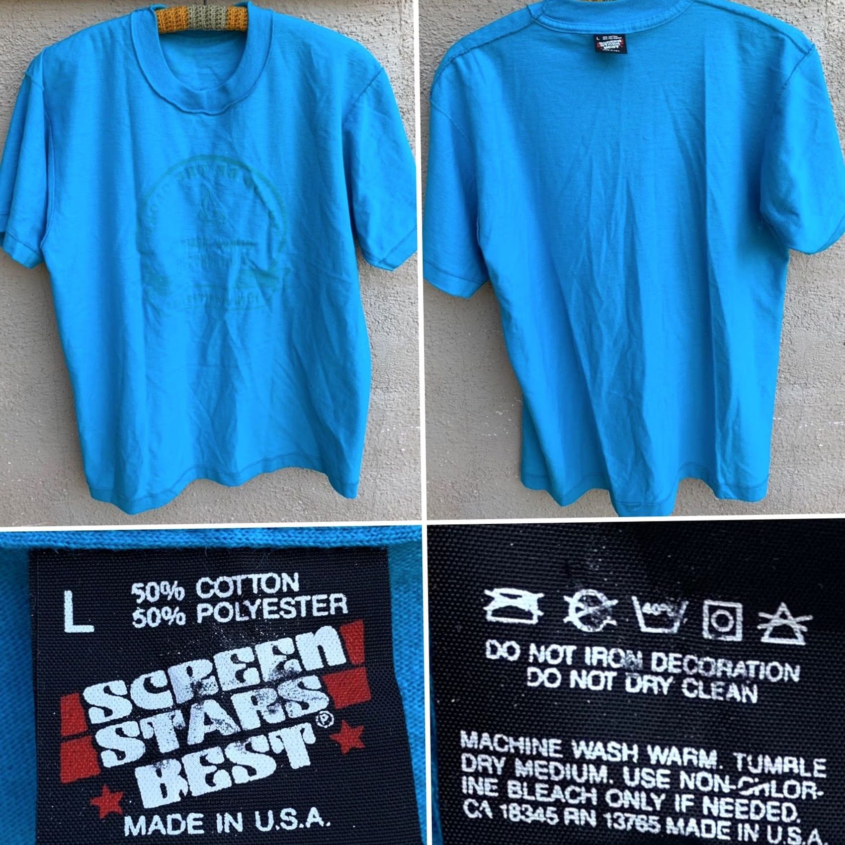 Vintage VINTAGE To God Be The Glory Curry Temple CME Church 30th Anniversary T-Shirt L Blue Mens Short Sleeve Graphic 80s 90s Bird Screen Stars Made in USA Size US L / EU 52-54 / 3 - 7 Thumbnail