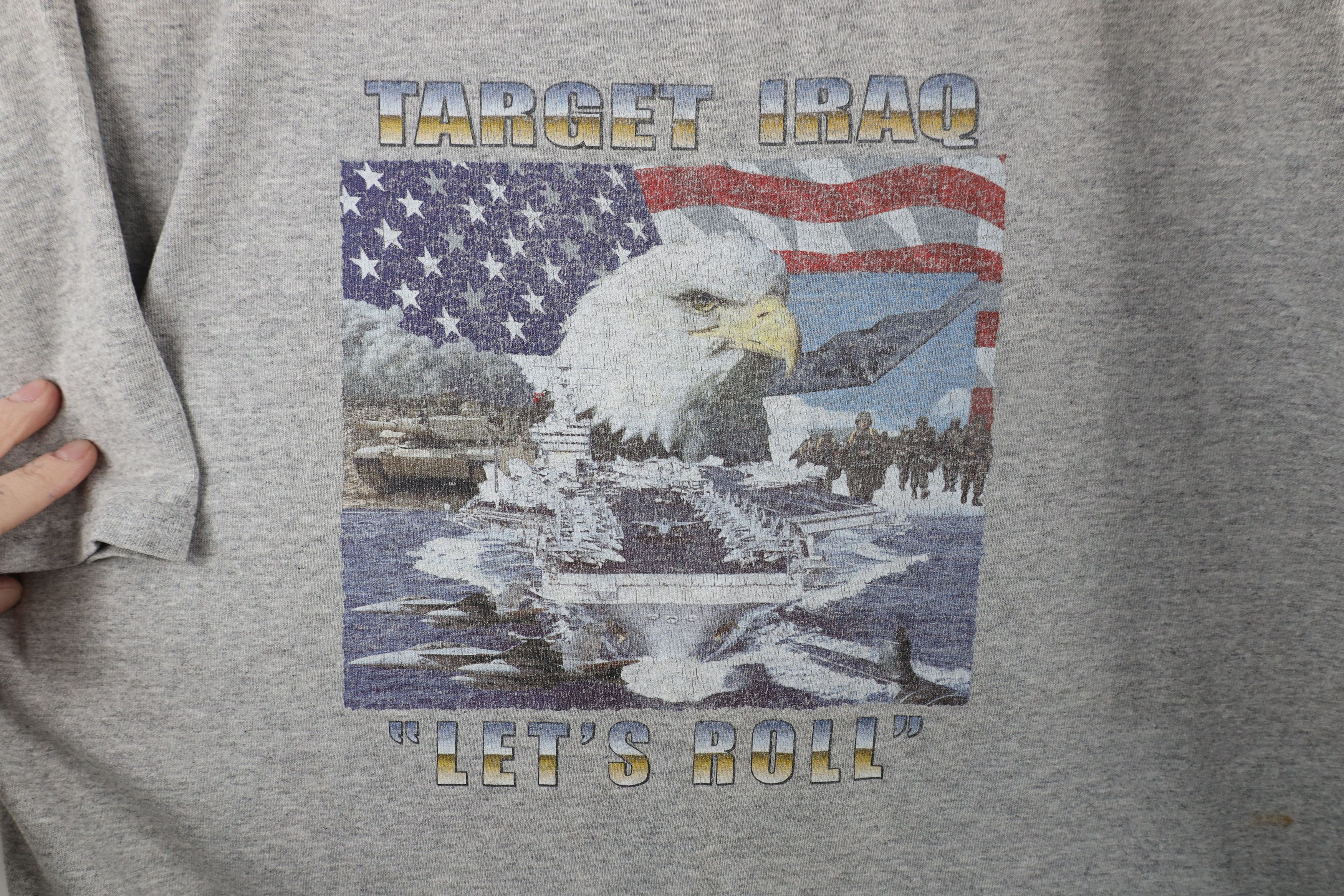 Vintage Vintage Y2K Target Iraq Let's Roll War Military T-Shirt Gray Size US XL / EU 56 / 4 - 4 Thumbnail