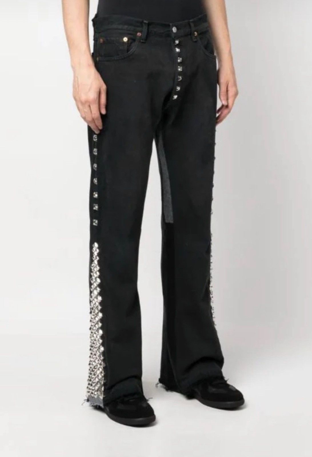 image of Gallery Dept x Lanvin Gallery Department Studded Laflare Jeans - 30 in Black, Men's