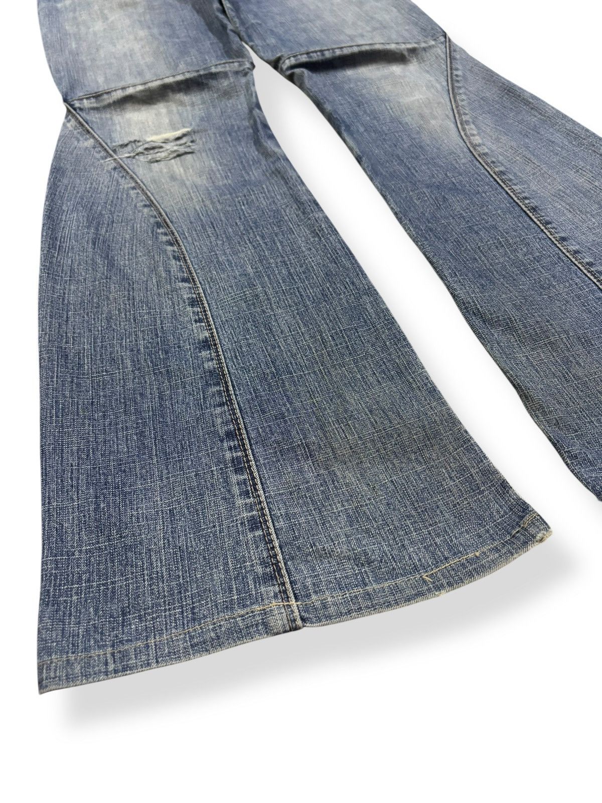 Marithe + Francois Girbaud Vintage Marithe Francois Girbaud Flare Distressed Jeans Size 29" - 8 Thumbnail