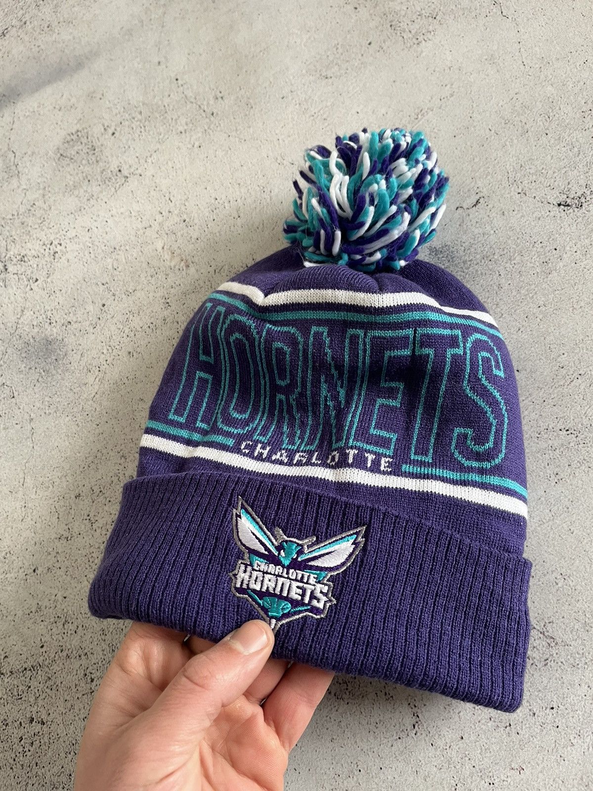 Adidas NWT NBA Charlotte Hornets Adidas Cuffed Pom Hat Beanie Size ONE SIZE - 2 Thumbnail