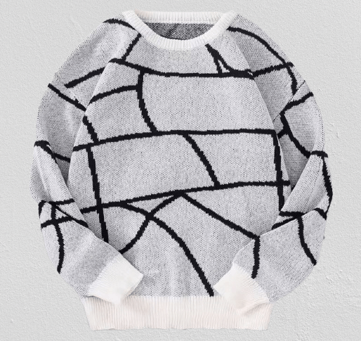 Japanese Brand Street Broken Wall Style Sweater Jacquard Knitted Sweatshirt Size US S / EU 44-46 / 1 - 1 Thumbnail