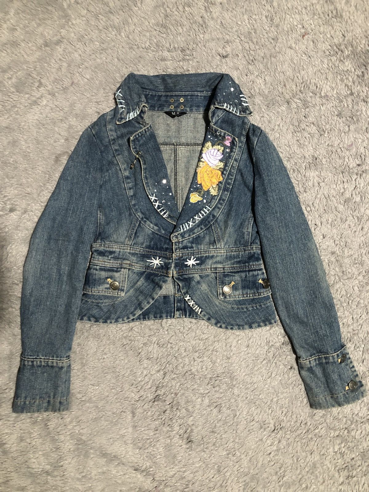 If Six Was Nine × Japanese Brand JAPANES BRAND M2 DENIM JACKET EMBROIDED ROSE Size S / US 4 / IT 40 - 9 Thumbnail