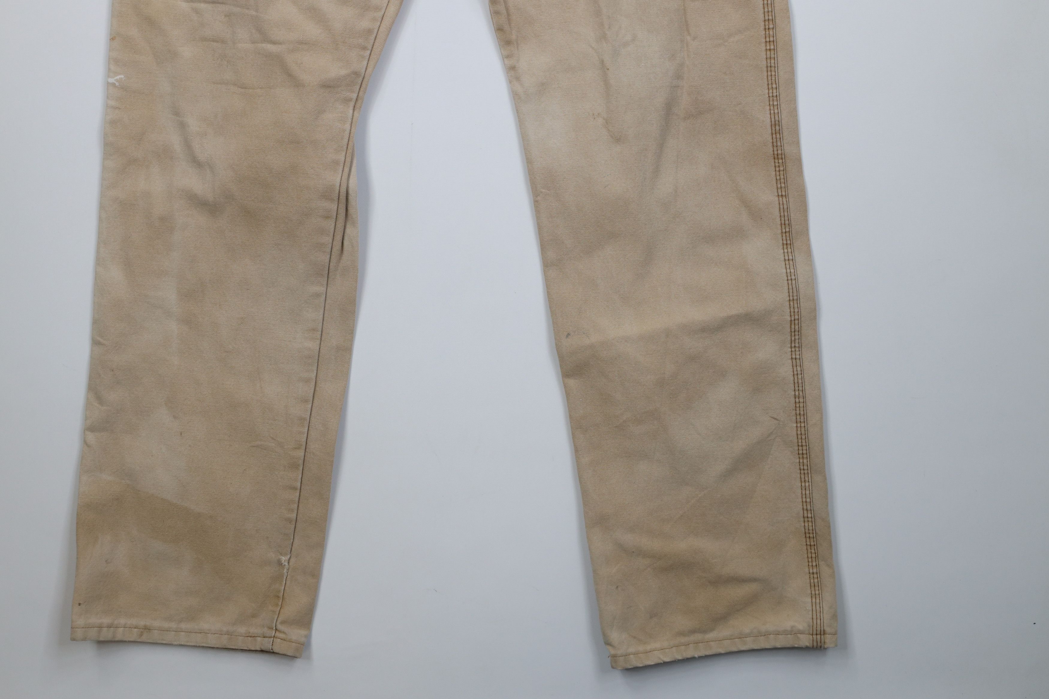Dickies Vintage 90s Dickies Canvas Wide Leg Dungaree Pants Beige Size US 36 / EU 52 - 5 Thumbnail