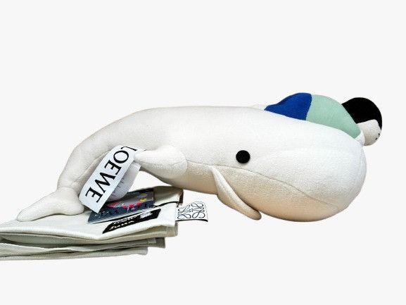 Loewe o1in1g0426 Size: OS / Whale Stuffed Toy in Soft White Size ONE SIZE - 1 Thumbnail