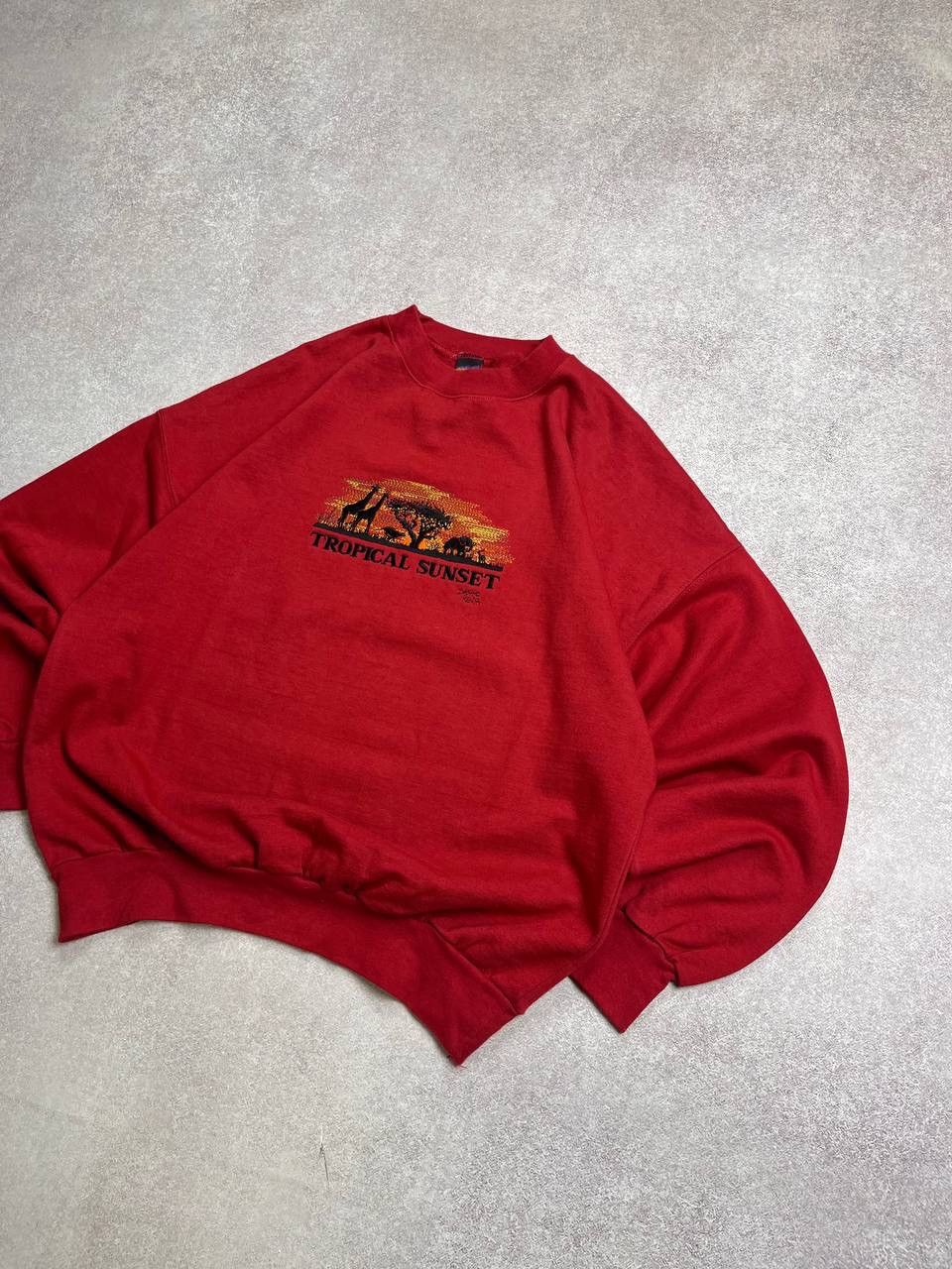 Vintage Vintage Tropical Sunset Embroidery Boxy Sweatshirt L Size US L / EU 52-54 / 3 - 2 Thumbnail