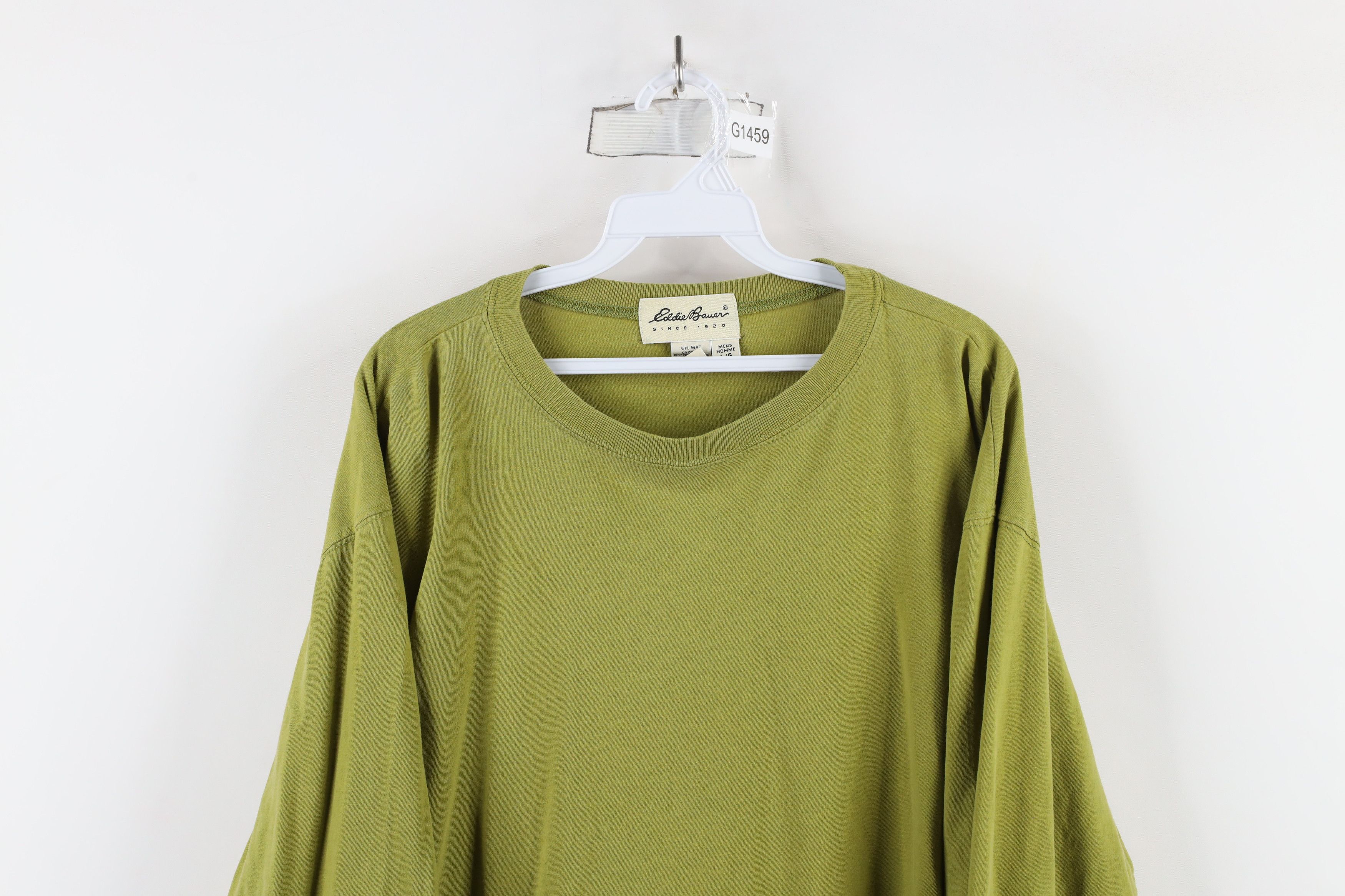 Eddie Bauer × Vintage Vintage 90s Eddie Bauer Long Sleeve T-Shirt Green Cotton Size US L / EU 52-54 / 3 - 2 Thumbnail