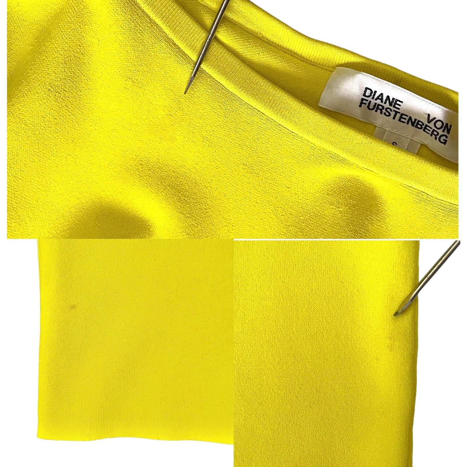 Diane von Furstenberg Diane Von Furstenberg Yellow One Shoulder Ruffle Front Dress Size S / US 4 / IT 40 - 8 Thumbnail