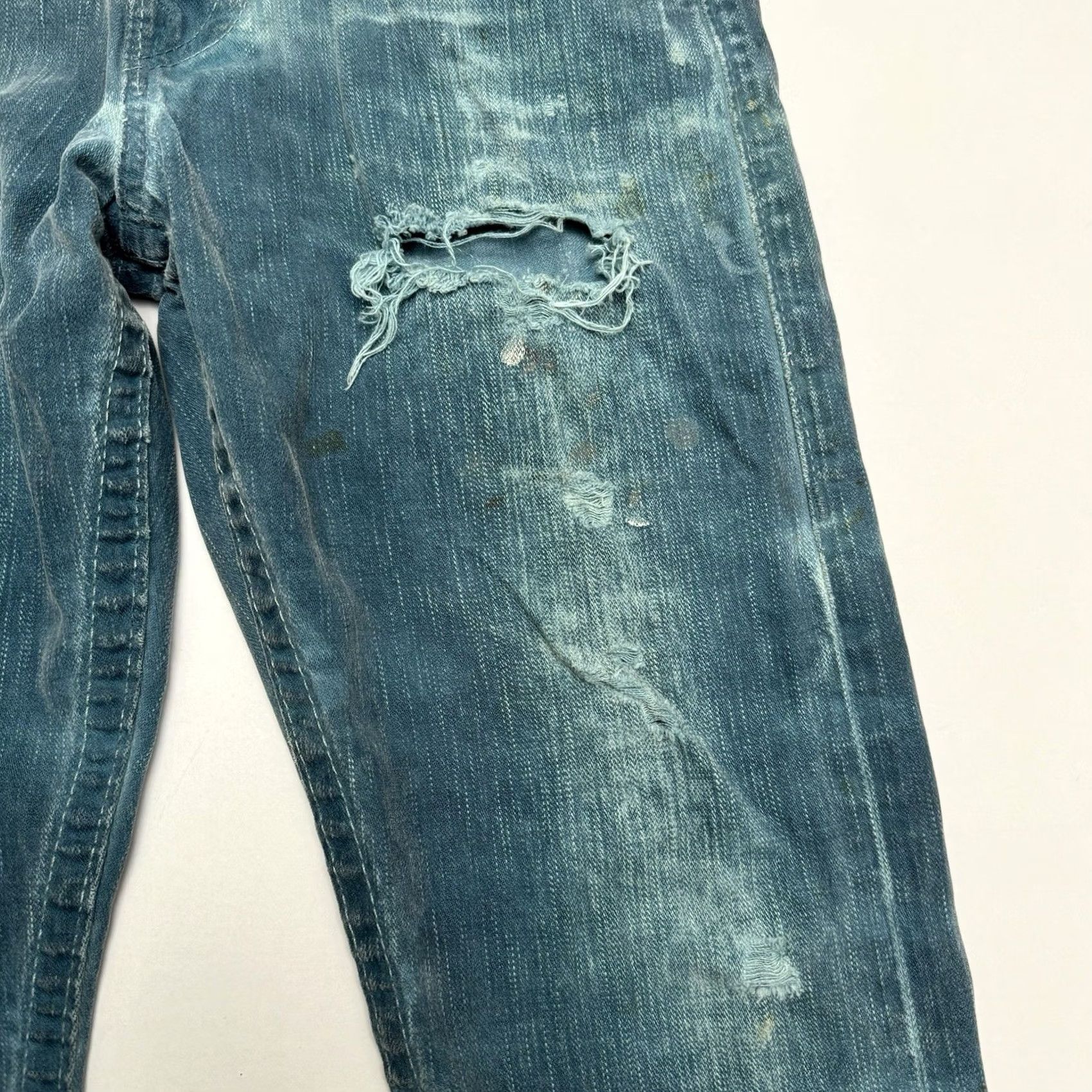True Religion TRUE RELIGION Geno Jeans Straight Distressed USA 30x31 Mens Blue Size US 30 / EU 46 - 4 Thumbnail