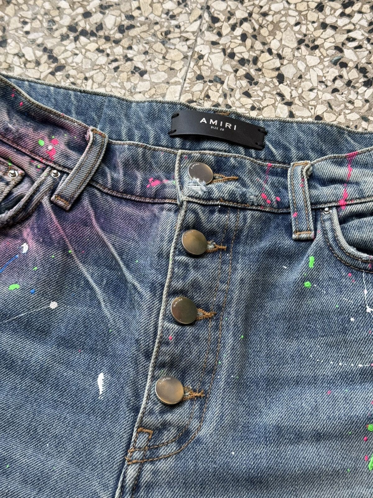 Amiri Amiri Paint Splatter Distressed Jeans - Size 28 Size US 28 / EU 44 - 5 Thumbnail
