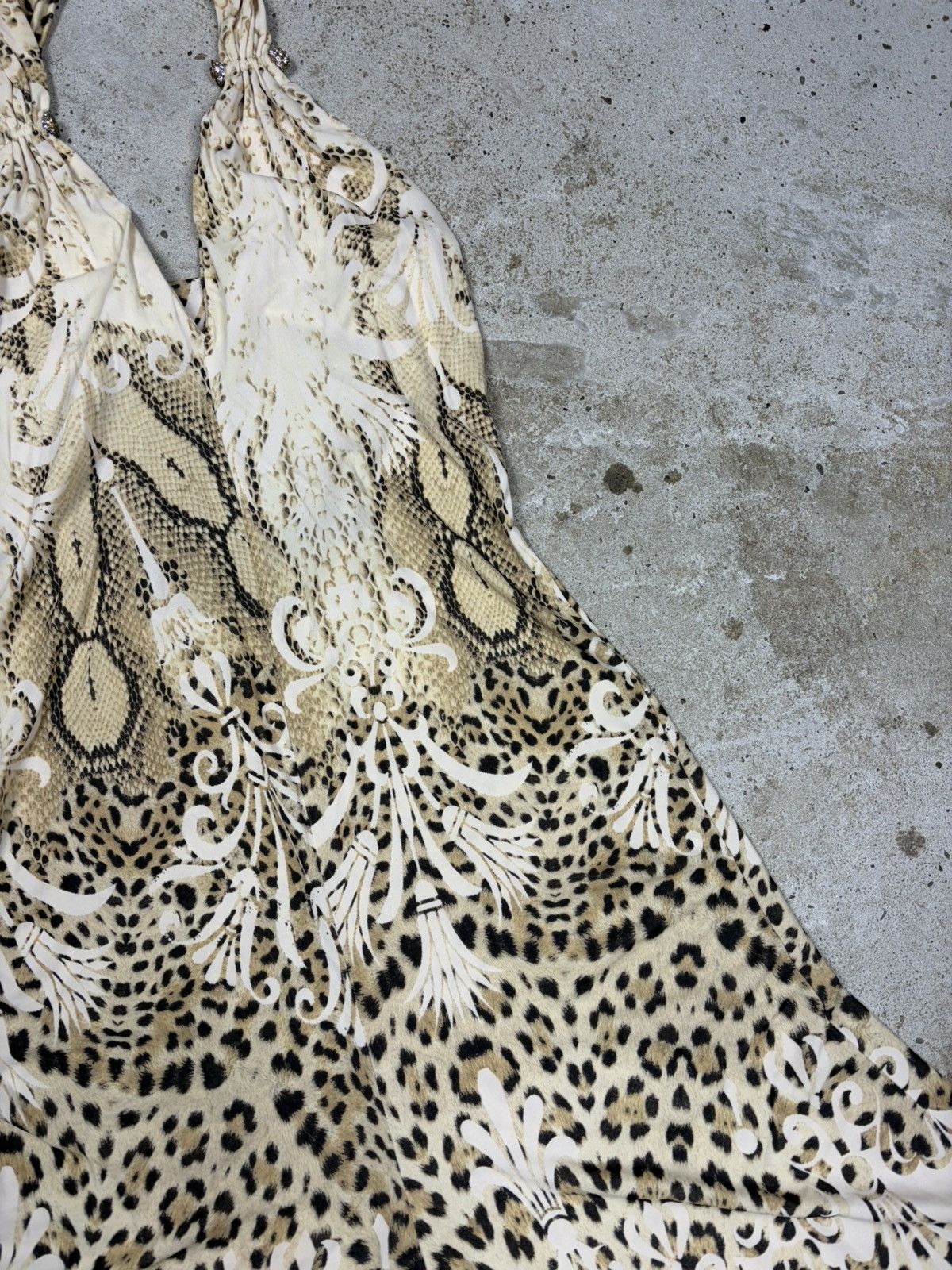 Roberto Cavalli Roberto Cavalli 2006 Leopard Snake Animal Print Halter Dress Size M / US 6-8 / IT 42-44 - 7 Thumbnail