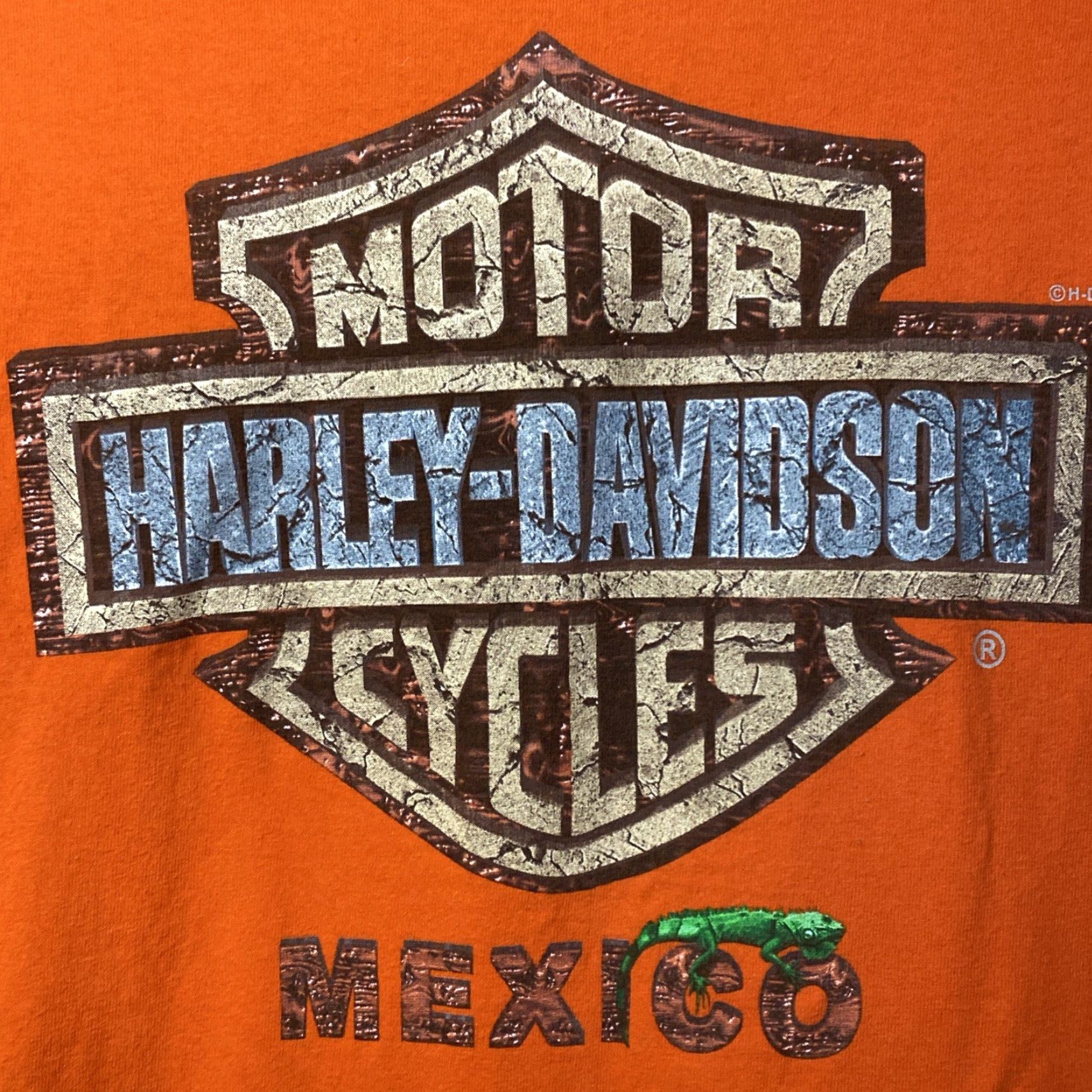 Harley Davidson VINTAGE Harley-Davidson Mexico T Shirt Adult Small S Orange Biker Size US S / EU 44-46 / 1 - 4 Thumbnail
