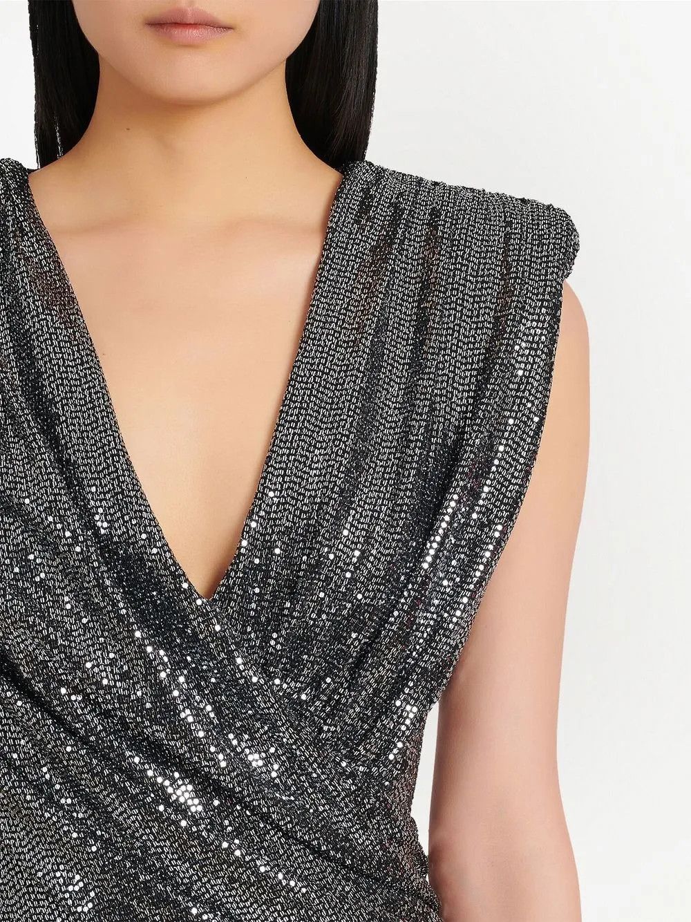 Balmain o1y0525 Short Mini Dress in Silver Size M / US 6-8 / IT 42-44 - 2 Thumbnail