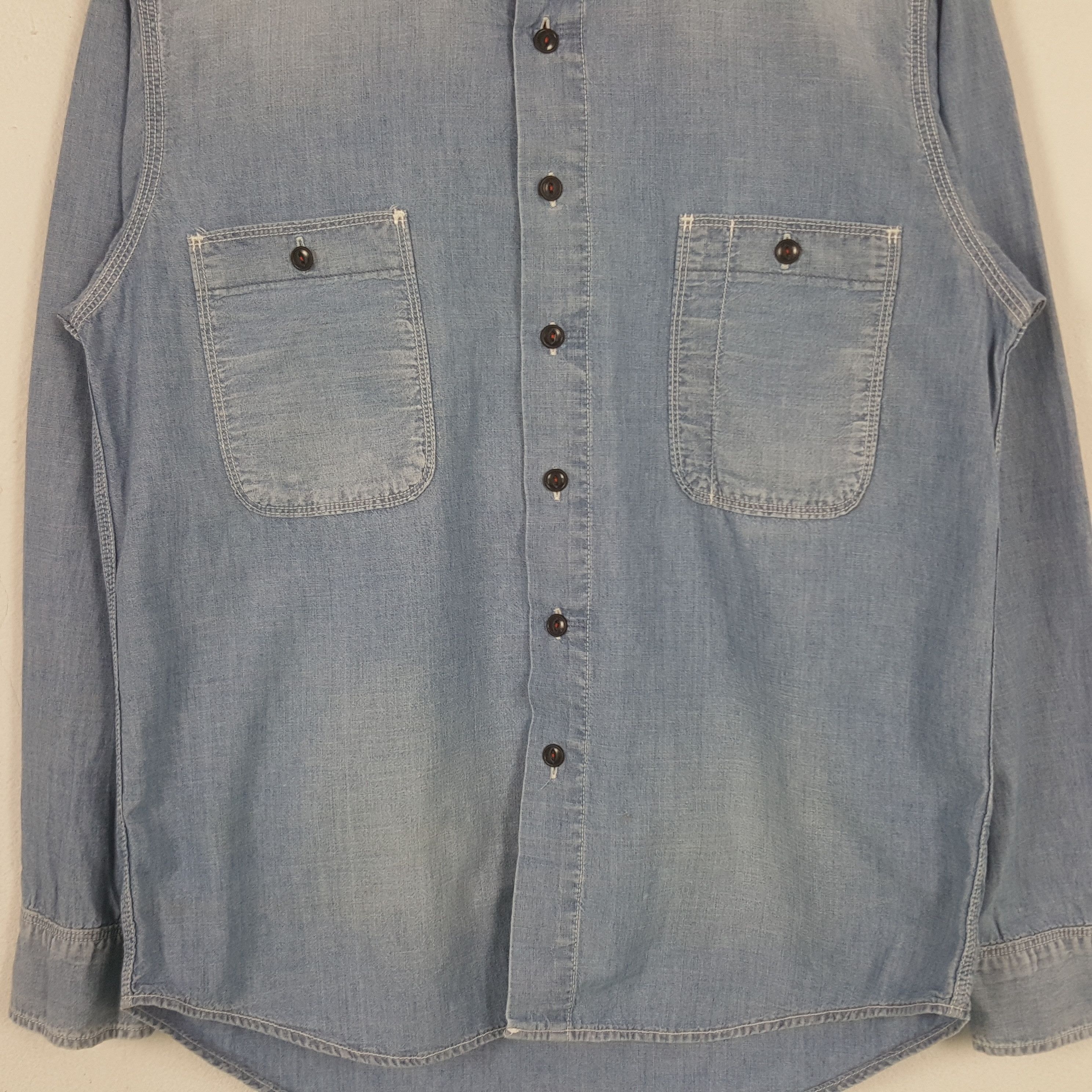 KATO Vintage Kato Japanese Brand Denim Shirt Button Up 31 Size US M / EU 48-50 / 2 - 2 Thumbnail