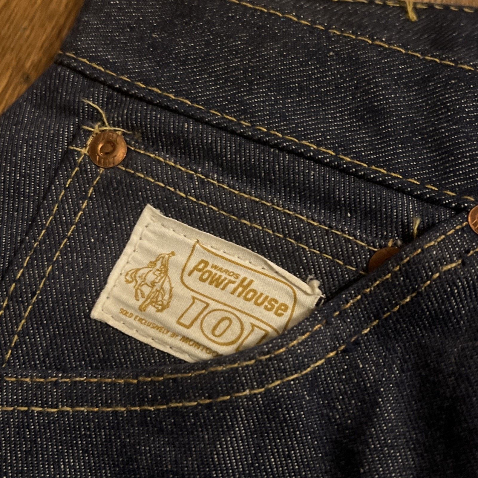 Original Montgomery Vintage 50s Montgomery Ward Deadstock 101 Jeans Selvedge Size US 28 / EU 44 - 16 Thumbnail