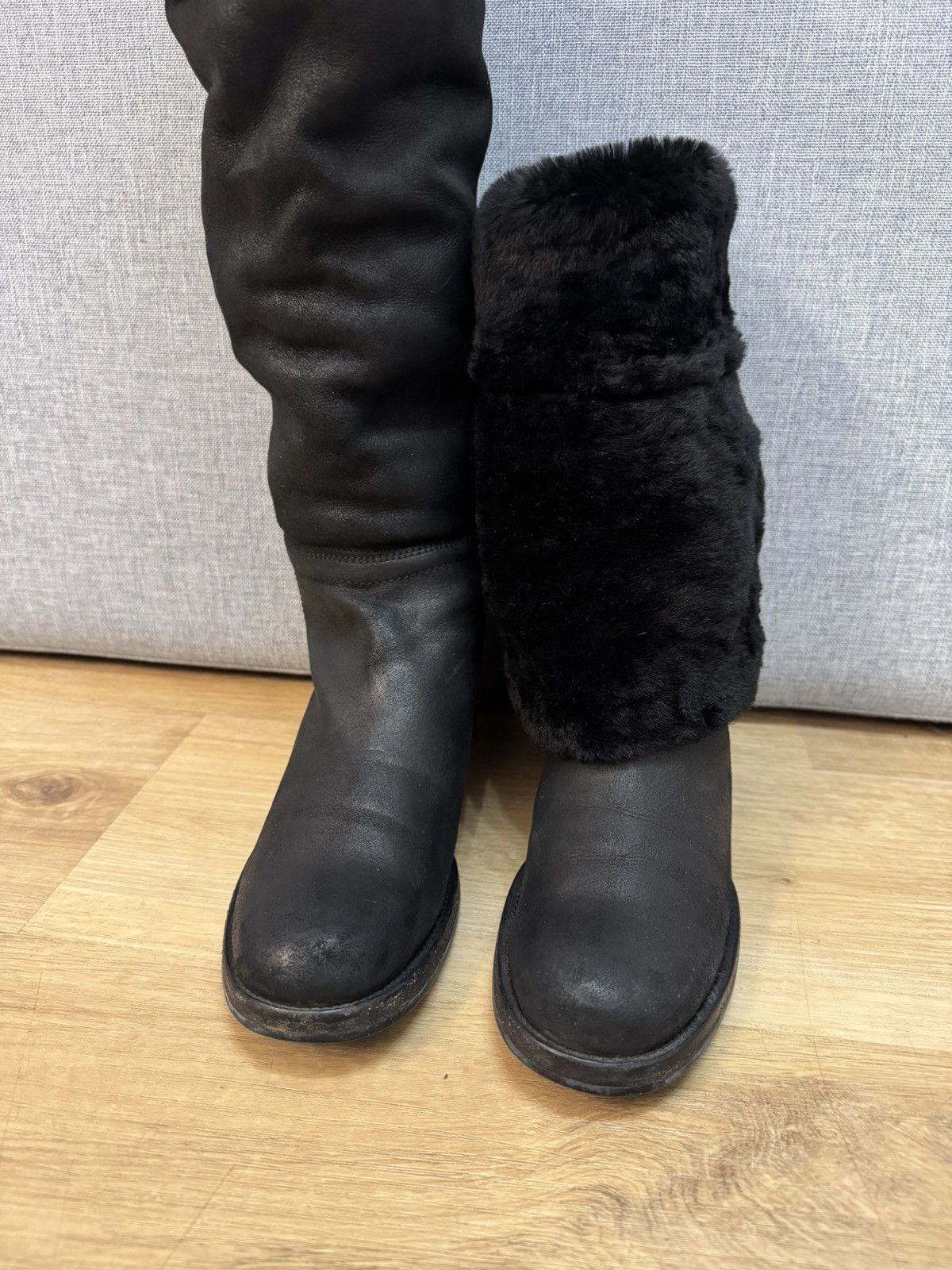 Jil Sander Jil Sander Leather Fur High Boots Rare size 37 Size US 7 / IT 37 - 7 Thumbnail