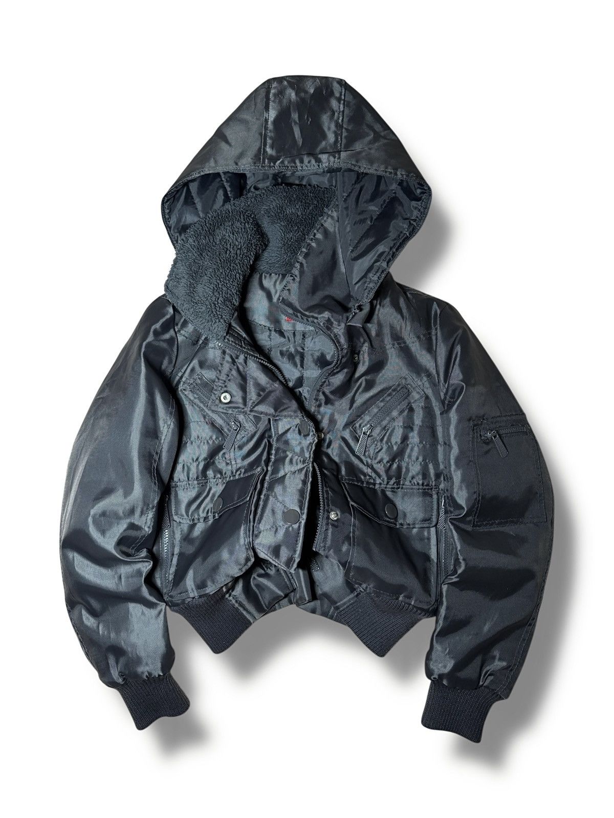 Alyx Vintage Y2k Archive Bomber Jacket Faux Fur Hood Alyx Style Size US S / EU 44-46 / 1 - 1 Thumbnail
