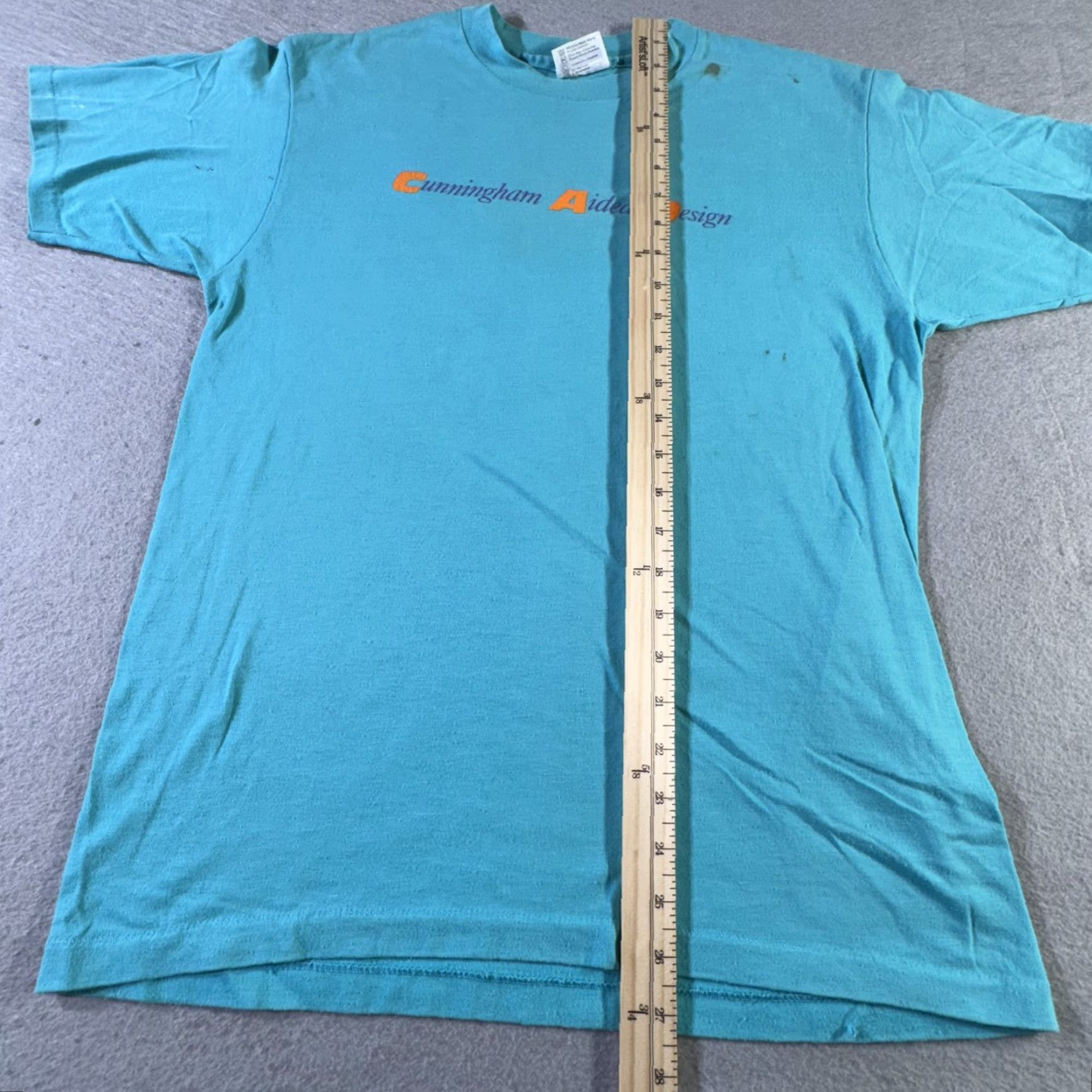 Hanes VINTAGE Nishiki Shirt Mens L Blue Cunningham Aided Design 90s Cycling MTB USA Nishiki N logo Graphic Print Crew Neck Short Sleeve Hanes Fifty-Fifty Size US L / EU 52-54 / 3 - 7 Thumbnail
