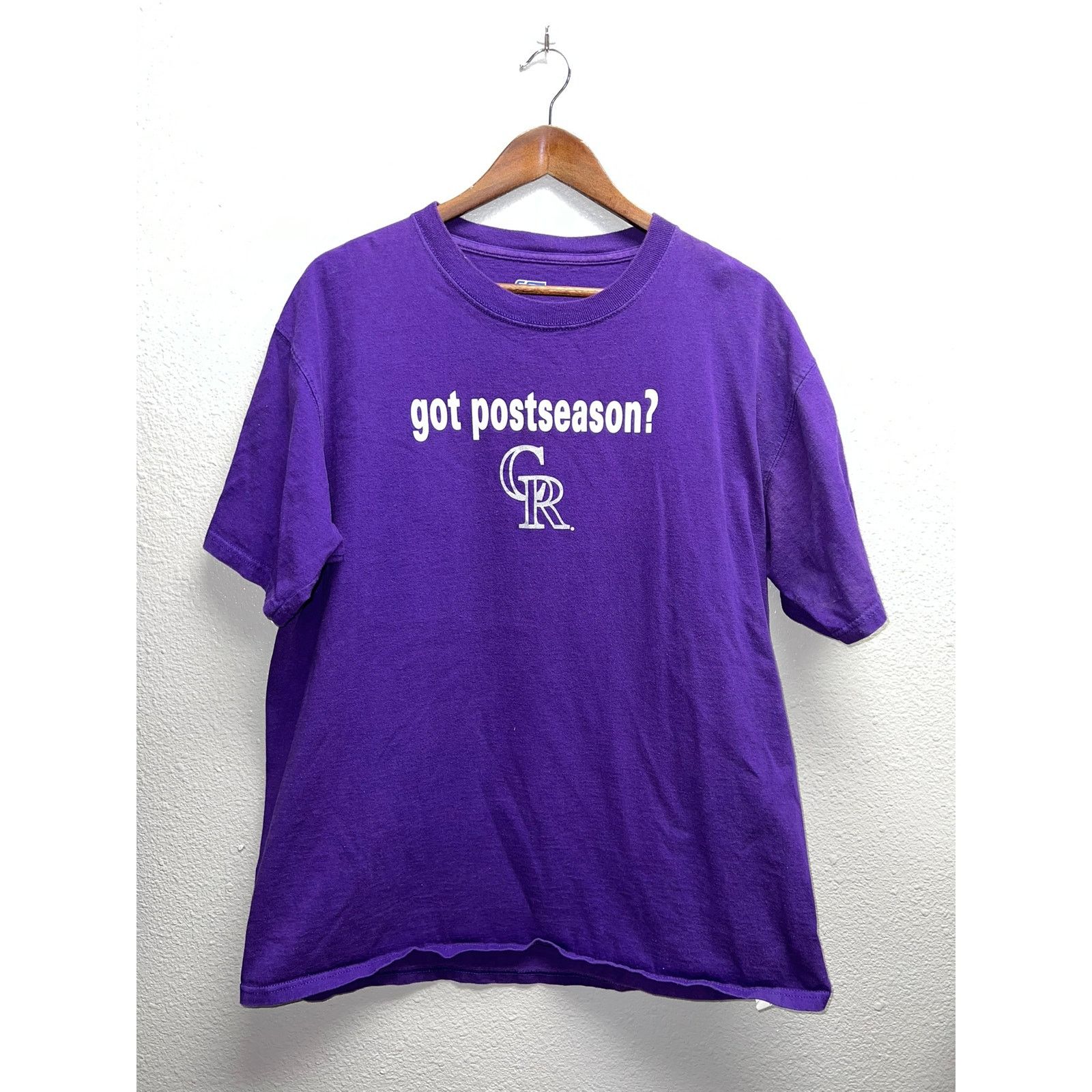 CSA Colorado Rockies Purple Shirt Got Postseason Baseball Tee L Size US L / EU 52-54 / 3 - 1 Thumbnail