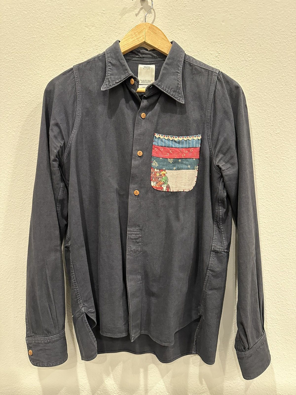 image of Visvim Navy Shirt in Blue, Men's (Size Small)