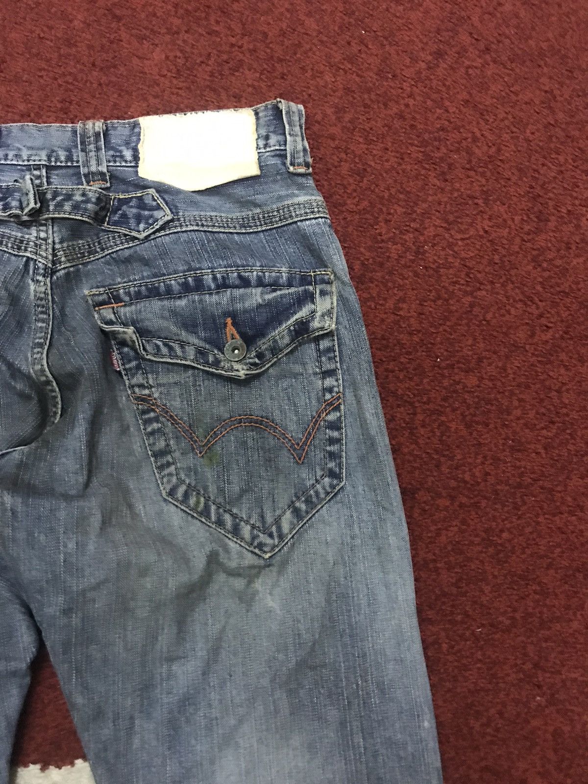 Edwin Flare EDWIN XVS Cinch Back Distressed Denim Size US 31 - 14 Thumbnail