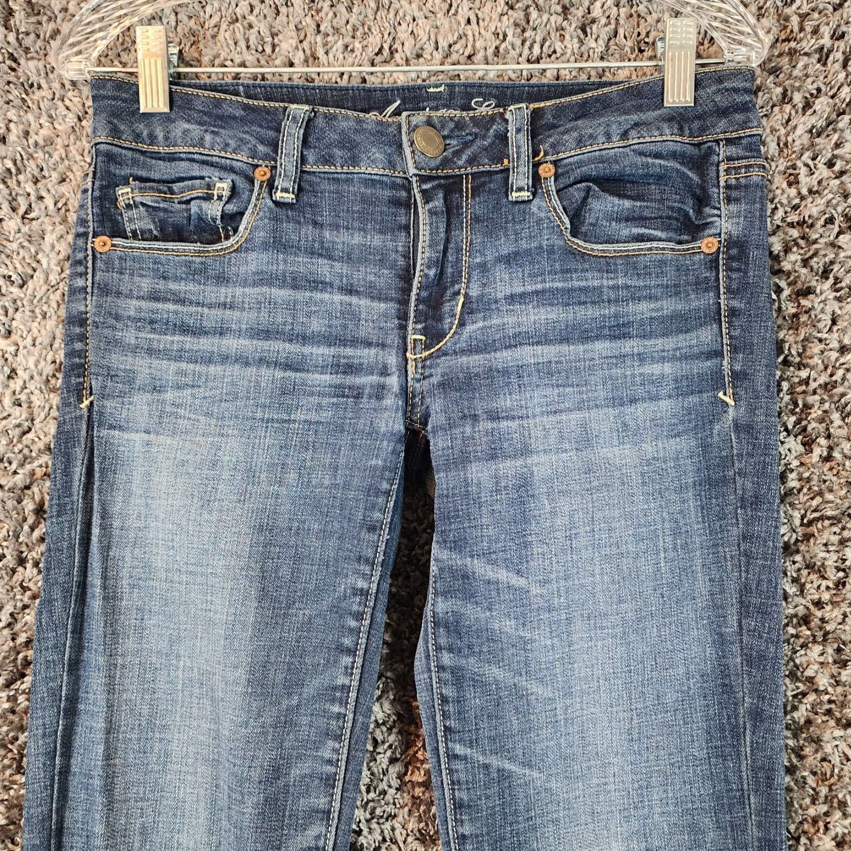 American Eagle Outfitters AMERICAN EAGLE Jeans WOMENS Skinny Stretch Blue Size 6 30x31 INSEAM 31in Blue Denim Womens Clothing Size 28" / US 6 / IT 42 - 2 Thumbnail
