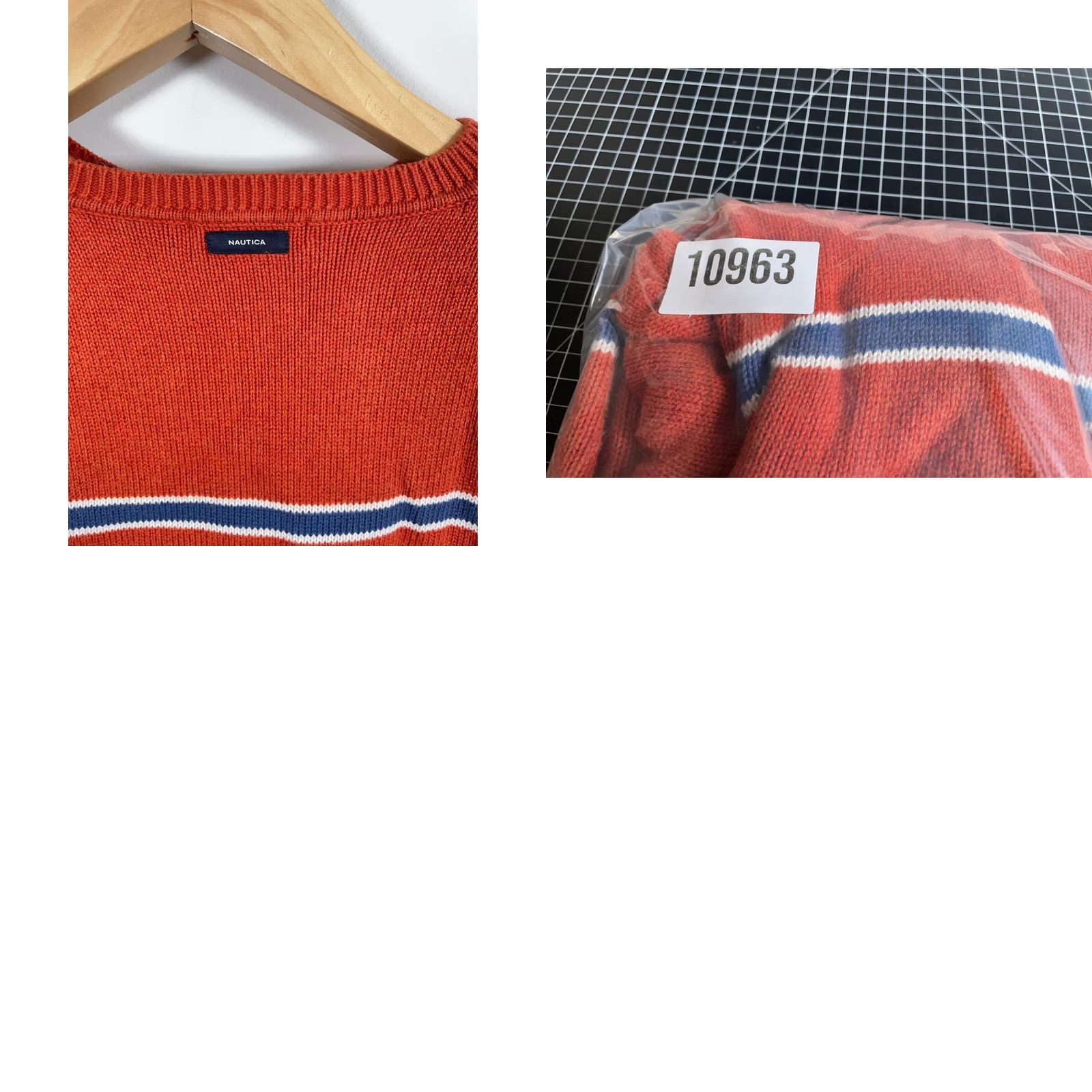 Nautica VINTAGE Nautica Sweater Men XL Orange Striped 100% Cotton Knit Crewneck Y2K VTG MENS Sweater Pullover Crew Neck Raglan? Size US XL / EU 56 / 4 - 9 Thumbnail