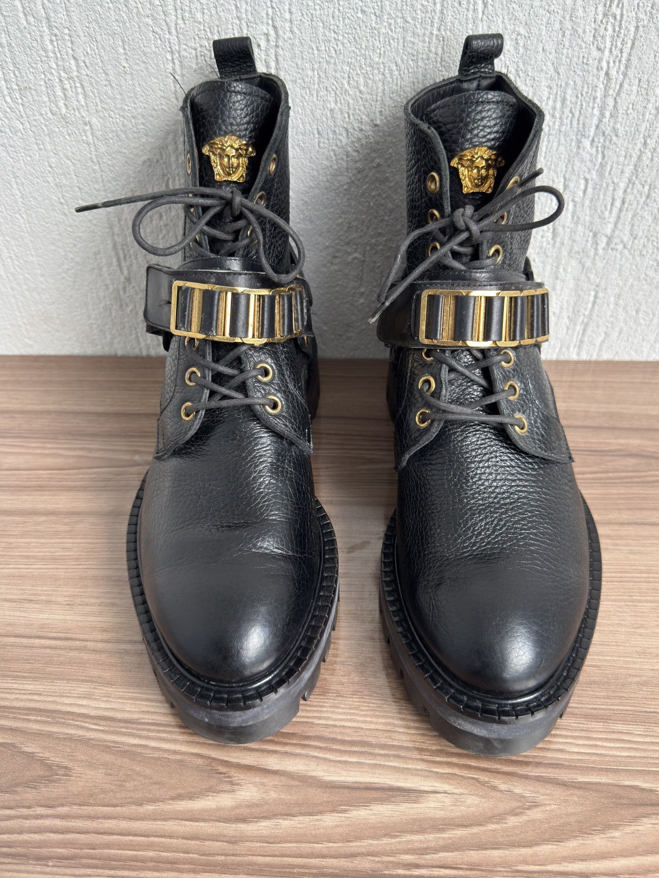 Versace ❗️🔥Medusa logo strapped combat boots Size US 7.5 / EU 40-41 - 7 Thumbnail