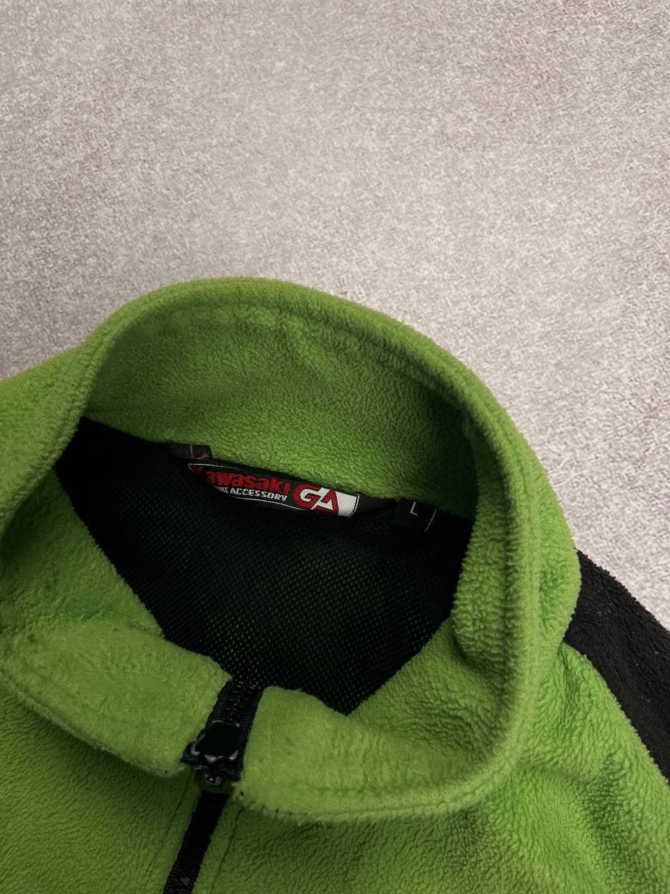 Japanese Brand × Vintage Vintage Kawasaki Moto Fleece Retro Sherpa Zip Jacket L Size US L / EU 52-54 / 3 - 6 Thumbnail