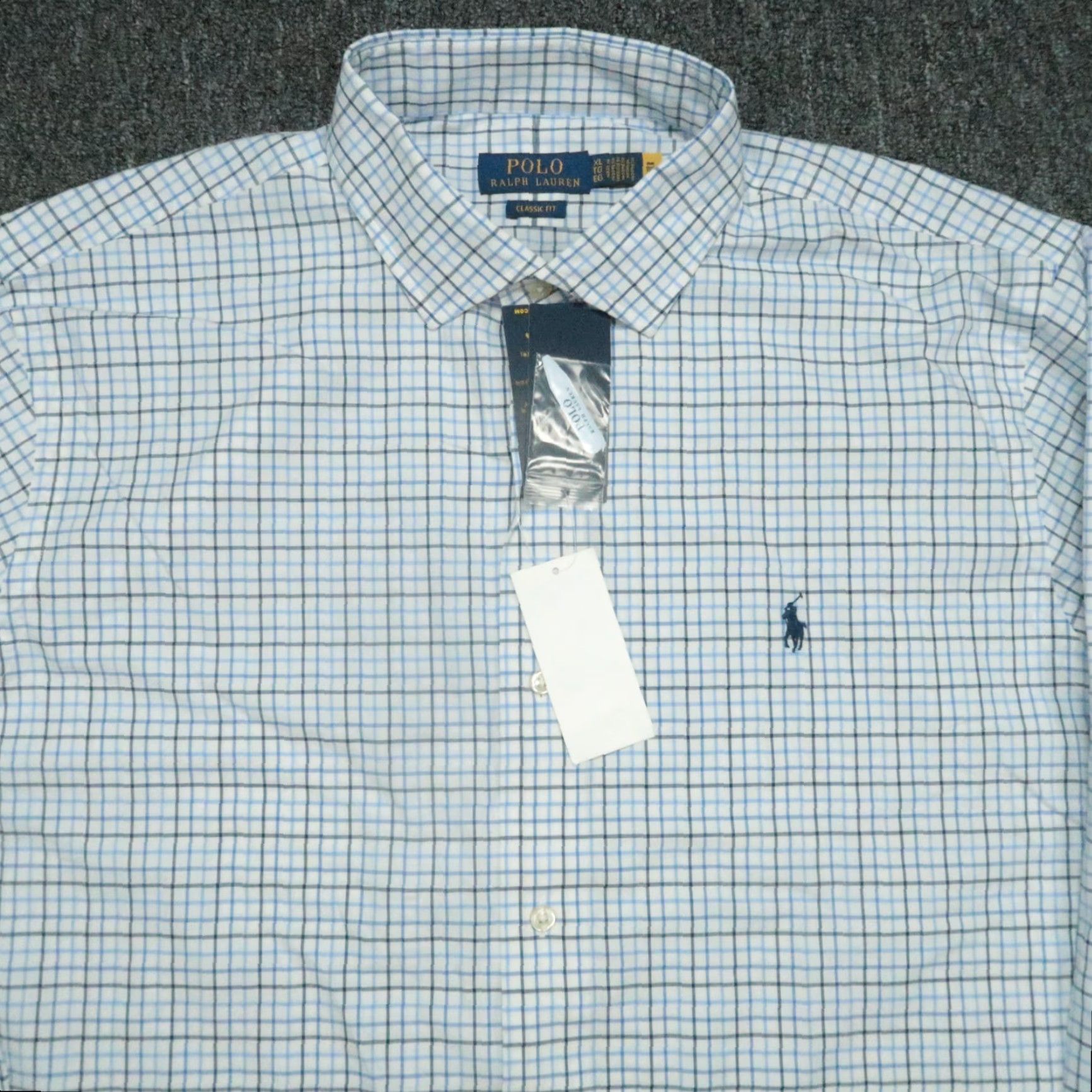 Polo Ralph Lauren Polo Ralph Lauren Shirt Men XL White Blue Plaid Classic Stretch Button Up NWT Size US XL / EU 56 / 4 - 2 Thumbnail