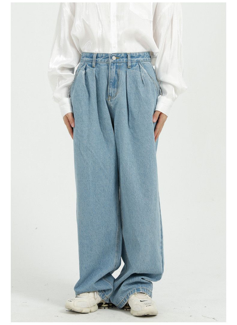 Vintage Japanese retro loose mid-rise wide-leg straight jeans Size US 32 / EU 48 - 1 Thumbnail