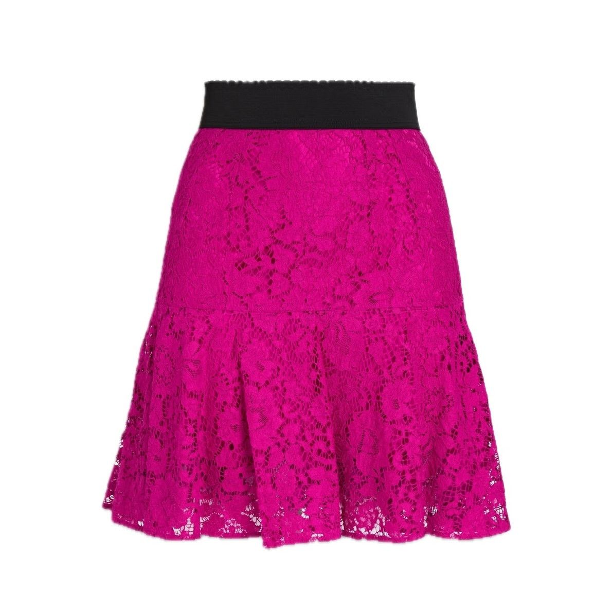 Dolce & Gabbana Dolce & Gabbana Fuchsia Floral Lace Mini Skirt IT 38 US XS Size 26" / US 2 / IT 38 - 1 Thumbnail