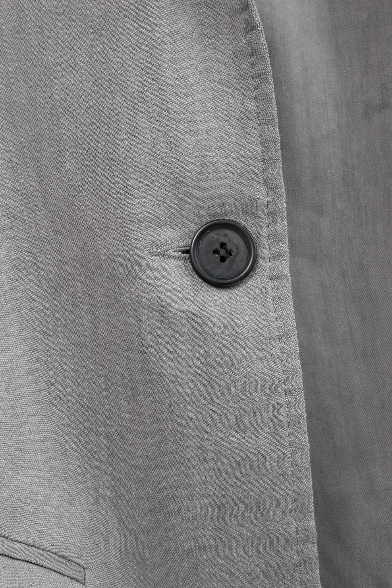 SMYTHE Smythe Sharp Shoulder Grey Linen-Blend 3/4-Sleeve Blazer Size XS / US 0-2 / IT 36-38 - 8 Thumbnail
