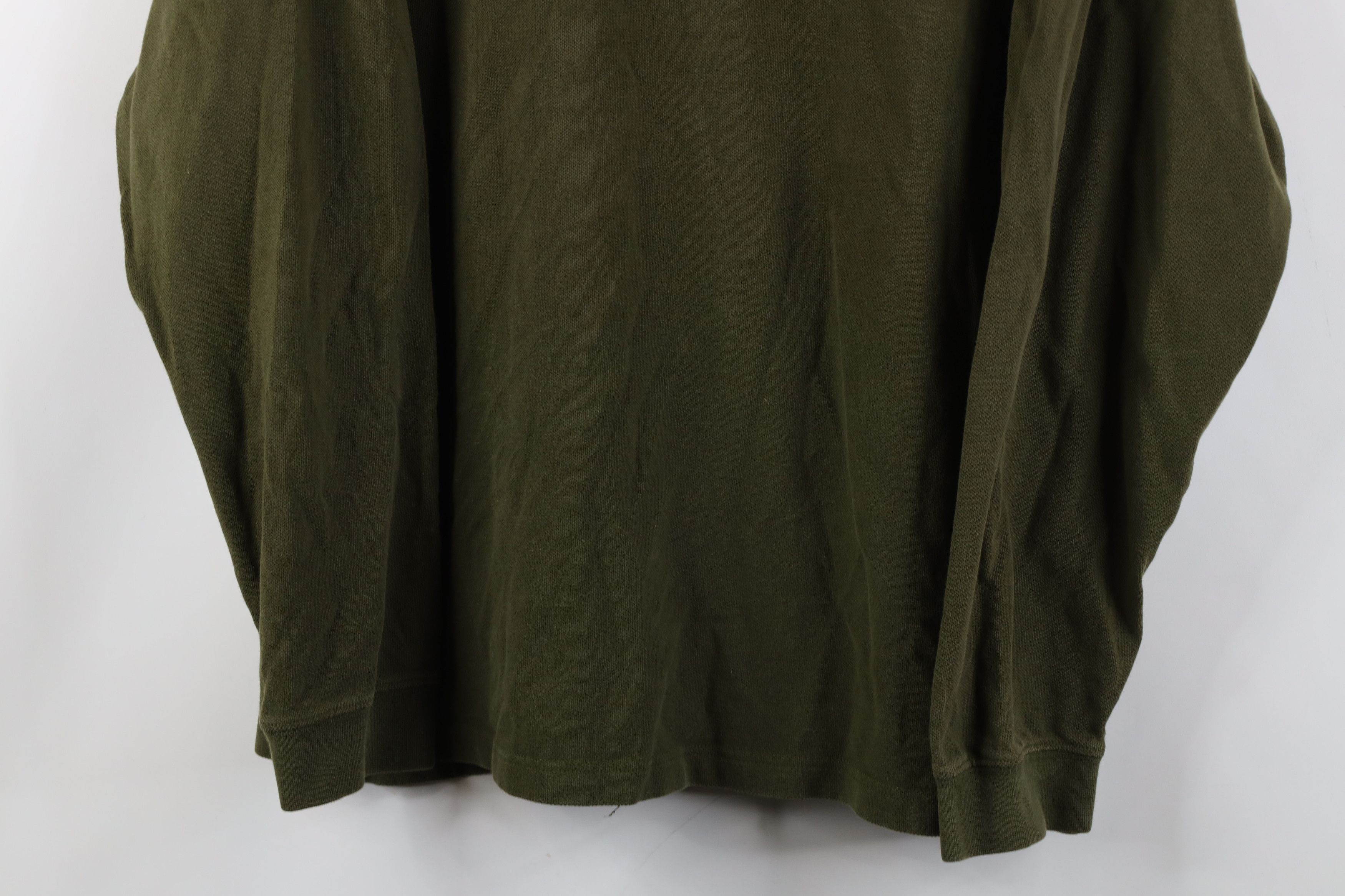 Eddie Bauer Vintage 90s Eddie Bauer Long Sleeve Polo Shirt Army Green Size US L / EU 52-54 / 3 - 3 Thumbnail