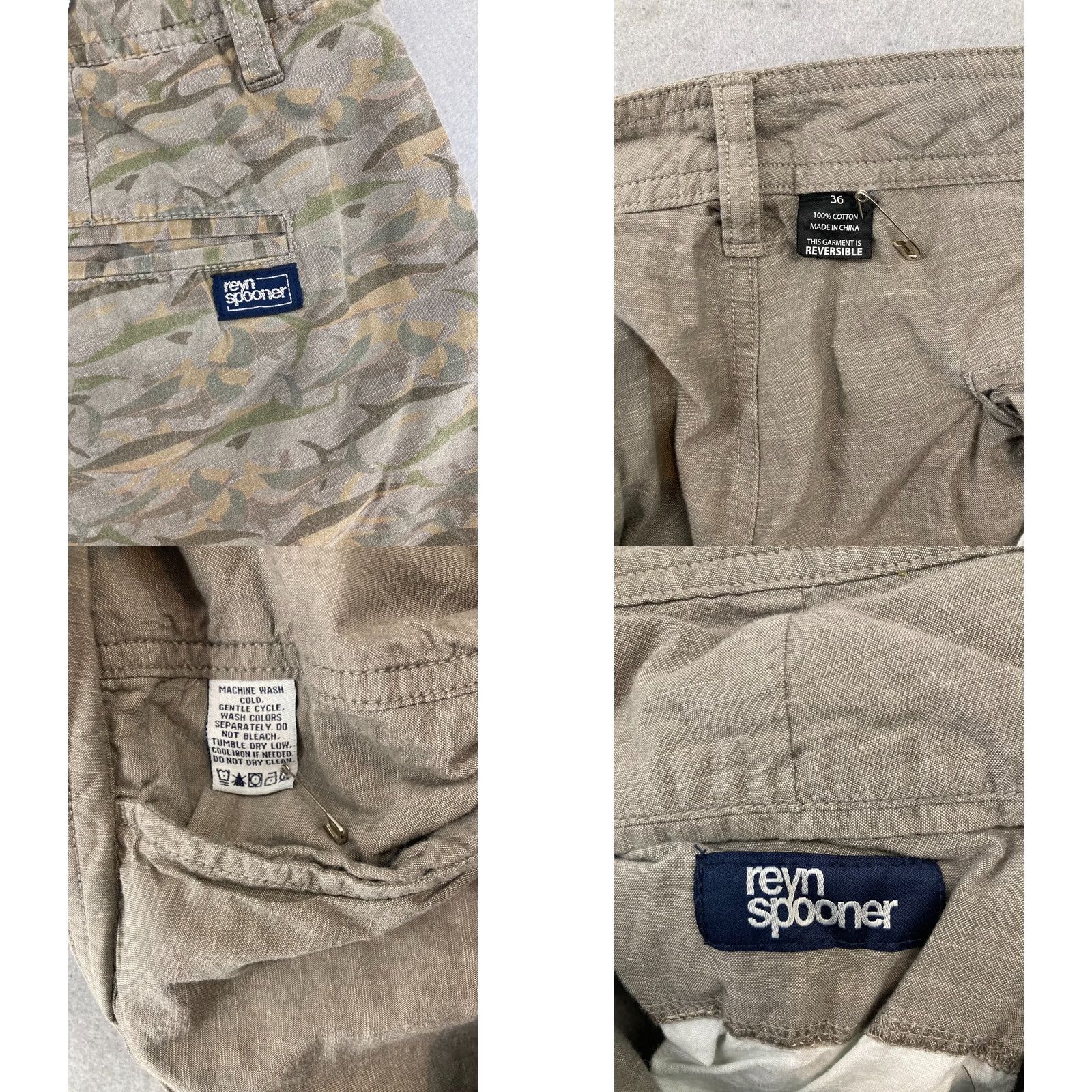 Reyn Spooner Reyn Spooner Mens Reversible Shorts 36 Camo Fish Print All Over Size US 36 / EU 52 - 8 Thumbnail