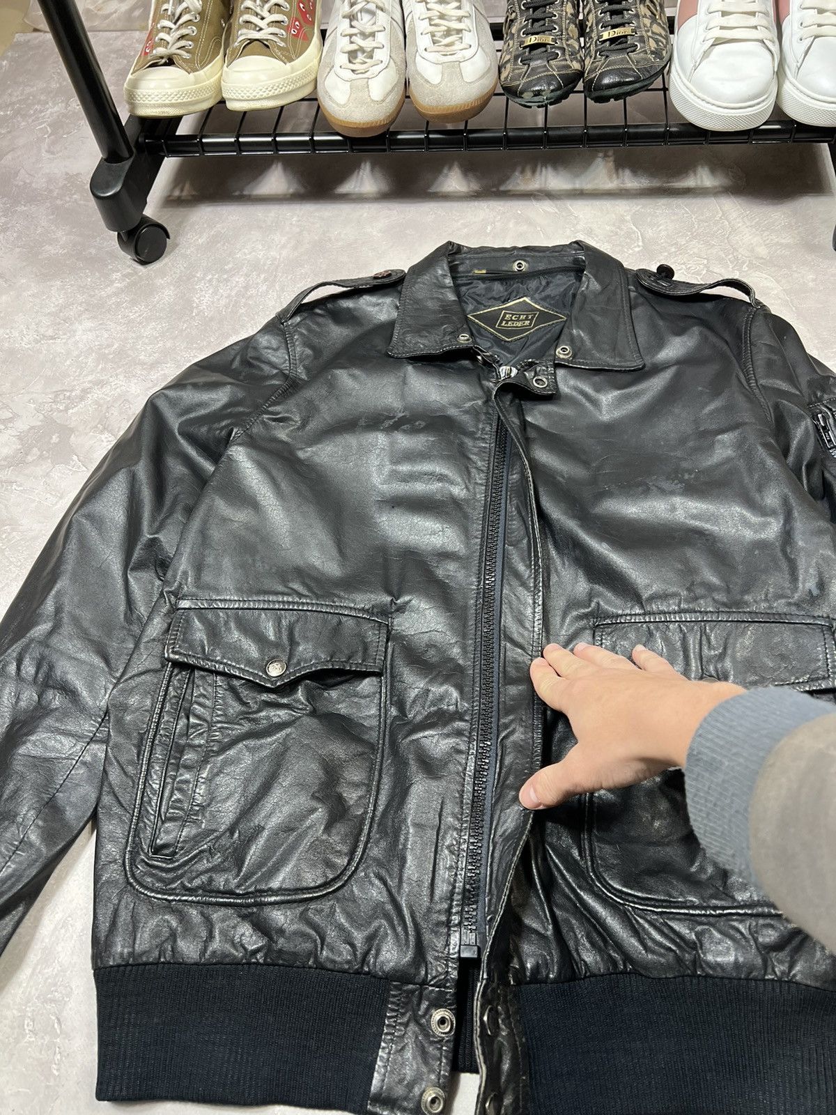 Other Vintage Avirex Style Leather Bomber Jacket Size US XL / EU 56 / 4 - 6 Thumbnail