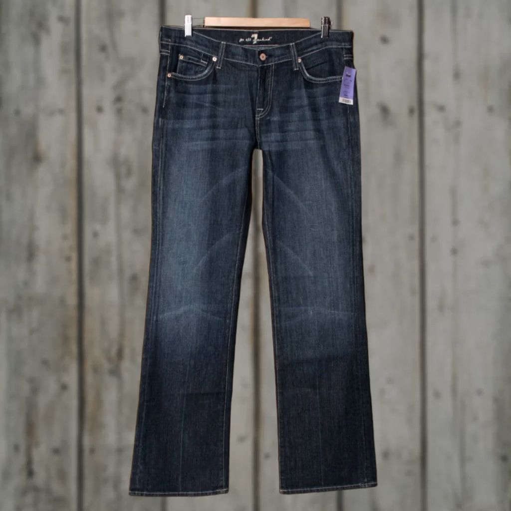 7 For All Mankind 7 FOR ALL MANKIND Bootcut Denim Jeans Blue Women's Sz. 32 Regular Inseam 34.5 in 5-Pocket USA Made Size 24" / US 00 / IT 34 - 1 Thumbnail