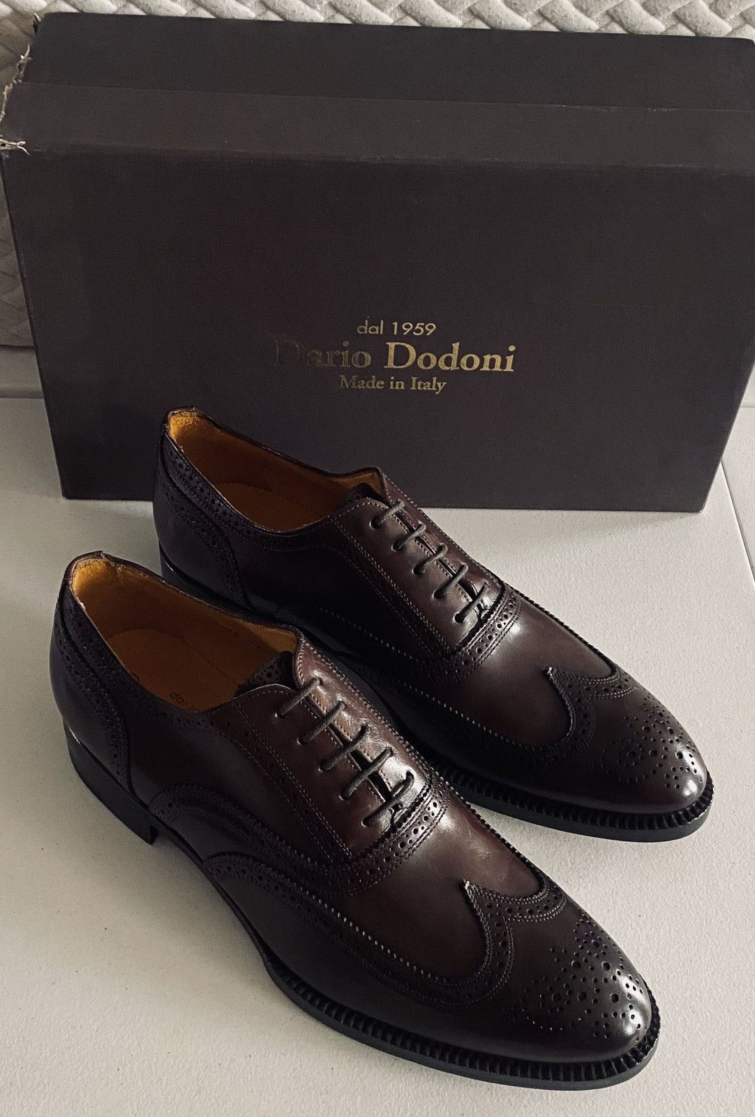 Other Dario Dodoni Brown Handmade Brogue Wingtip Oxfords 10 US New Size US 10 / EU 43 - 10 Thumbnail
