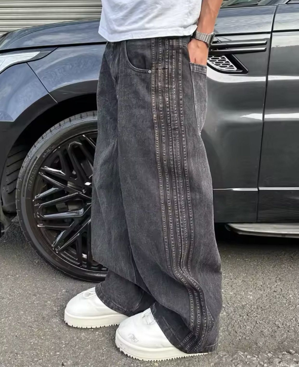 Denime × Jean Patch Embroidery Baggy Jeans Size US 31 - 1 Thumbnail