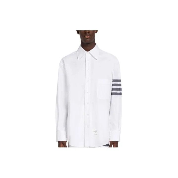 Thom Browne Thom Browne Classic Striped Long Sleeve Shirt Size US M / EU 48-50 / 2 - 1 Thumbnail