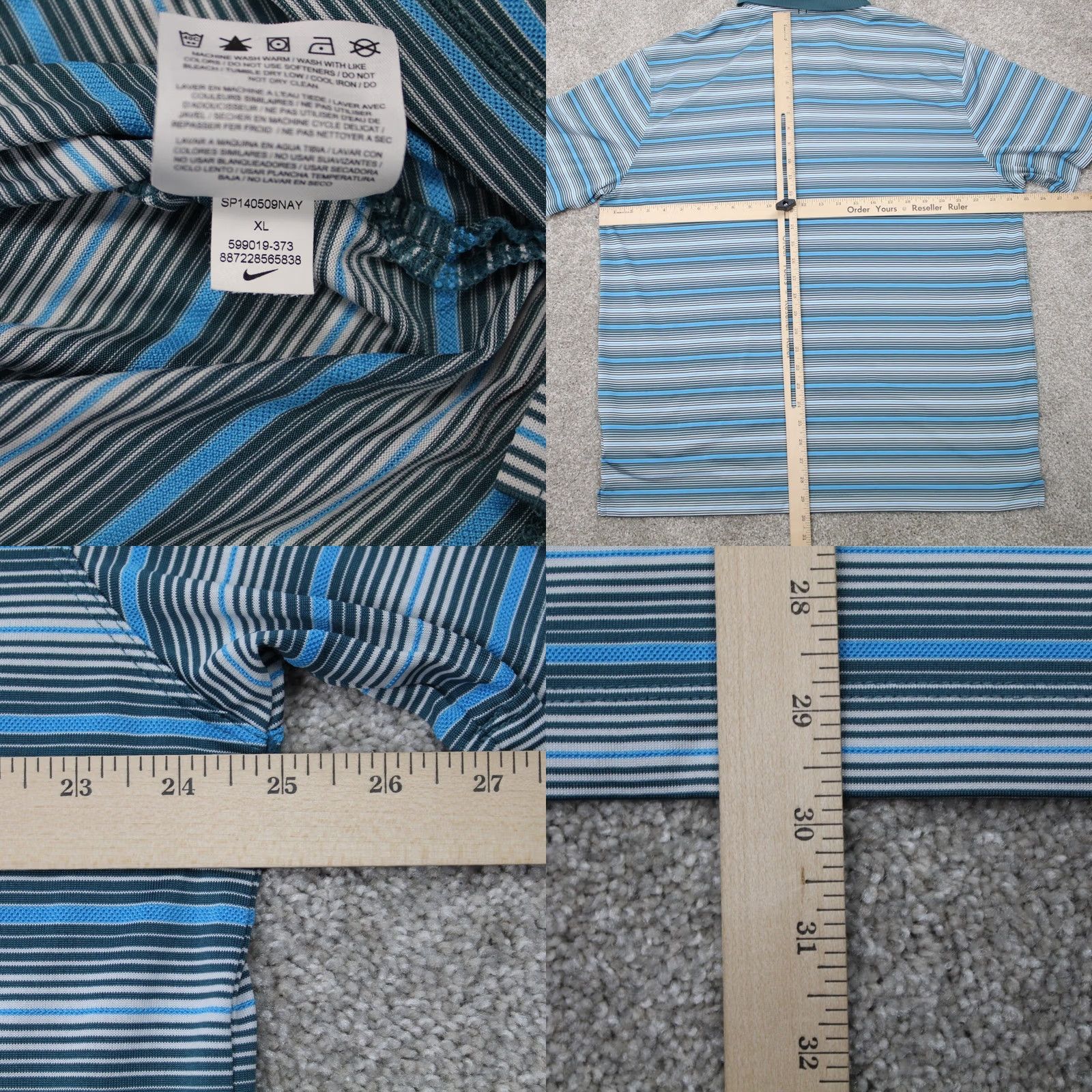 Nike Nike Golf Polo Shirt Mens XL Blue/Green Tour Dri-Fit S/S Pullover Size US XL / EU 56 / 4 - 8 Thumbnail