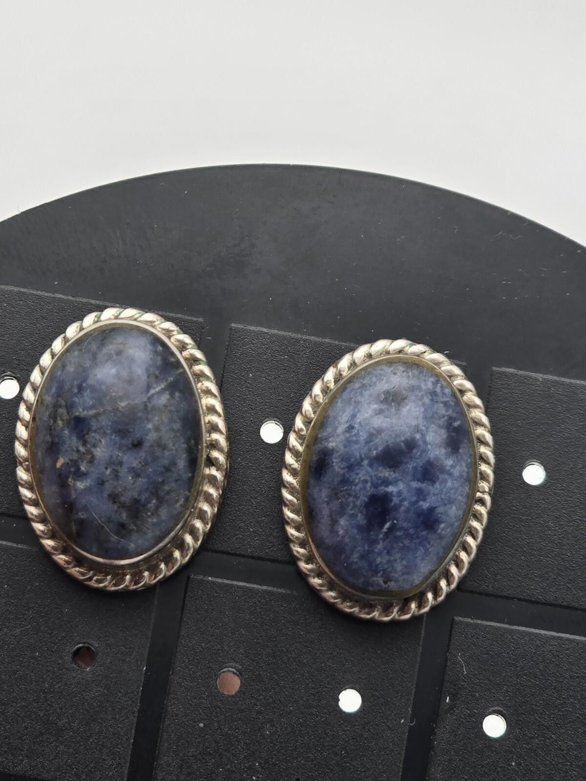 Other Vtg Taxco Mexico Sterling Silver Sodalite Earrings Pendant Size ONE SIZE - 9 Thumbnail