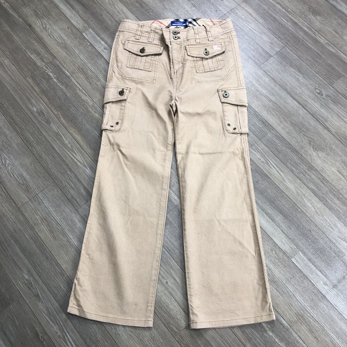 Burberry × Burberry Prorsum × Vintage 1990s Burberry London Blue Label Fatigue Cargo Pants Size US 28 / EU 44 - 1 Thumbnail